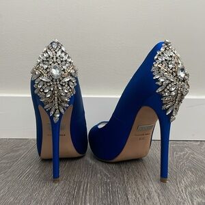 Badgley Mischka Kiara Embellished Peep-Toe Pump